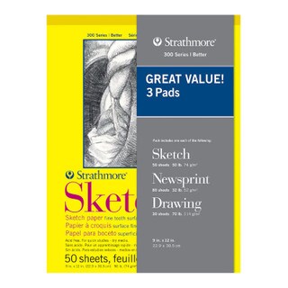 Strathmore Draw and Sketch Paper 3 Pad Value Pack