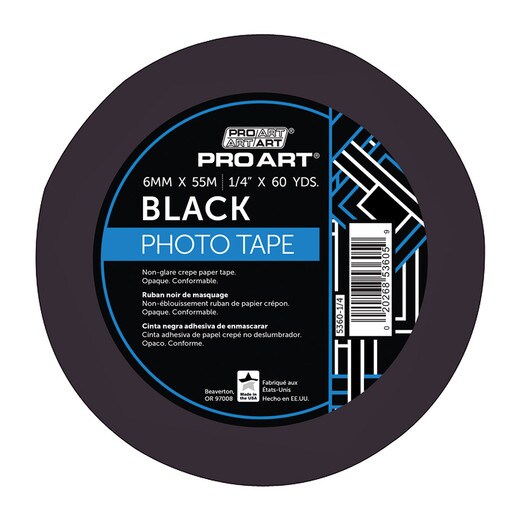 Pro Art Black Photo Tape - 1/4" x 60 yards