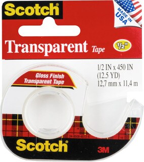 Scotch Gloss Finish Transparent Tape 1/2x500 in.