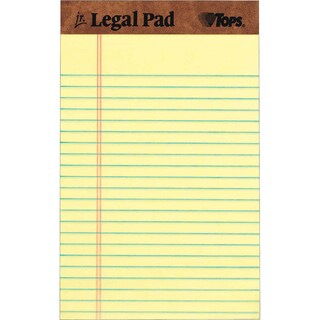 Tops Jr. Legal Pad Yellow 5X8"