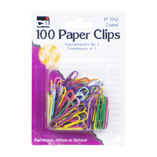 Cli Paper Clips Vinyl Small 100 Cou