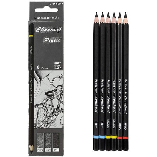 Charcoal Drawing Pencil Set 6 Pieces
