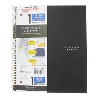 Five Star Notebook - 1 Subject - Black