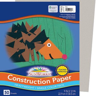 Construction Paper Grey 9x12 in. 50
