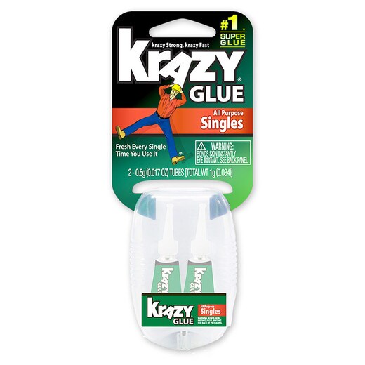 Elmer's Instant Krazy Glue All-Purpose Single Use Tube 2pk