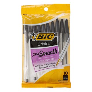 BIC Cristal Xtra Smooth Ball Pen - Black - 10 Pack