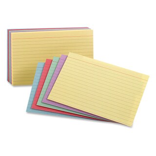 Oxford Ruled Index Cards - 5 Assorted Colors