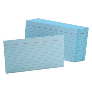 Oxford Ruled Index Cards - 100 count - 3" x 5" - Blue