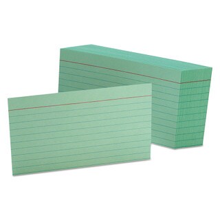 Oxford Ruled Index Cards - 100 count - 3" x 5" - Green