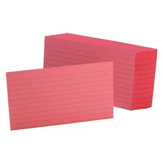 Oxford Ruled Index Cards - 100 count - 3" x 5" - Cherry Red