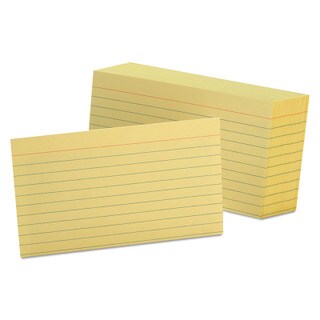 Oxford Ruled Index Cards - 100 count - 3" x 5" - Canary yellow