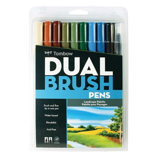 Tombow Dual Brush Pens - 10 Pack - Landscape Palette