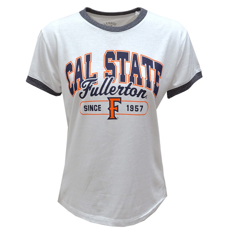 White and blue tee
