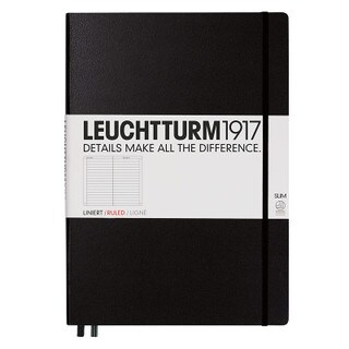 Master Slim Ruled Notebook - Black