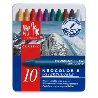 10 Neocolor II Water Soluble Wax Pastels