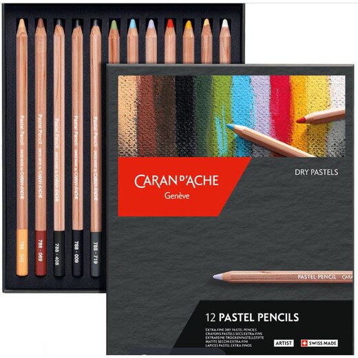 Caran d'Ache Pastel Pencils - 12 Colors