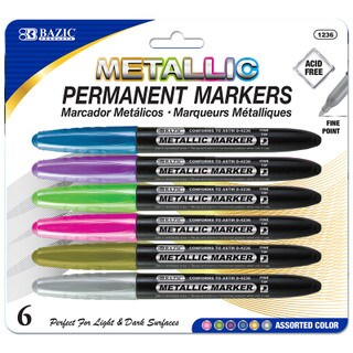 Bazic Metallic Markers 6 Pack