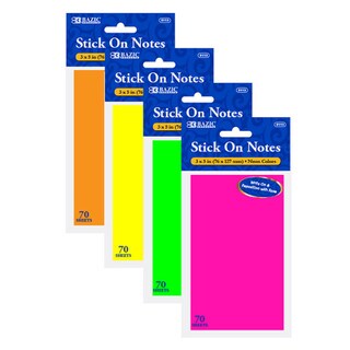 Bazic Stick On Notes - Neon Colors