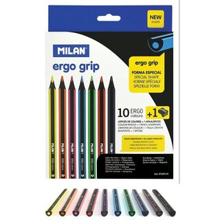 Milan Ergo Grip Colored Pencils - 10 Pack