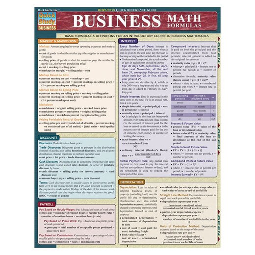 Barcharts Business Math Formulas