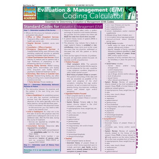 Barcharts Evaluation & Management (E/M) Coding Calculator