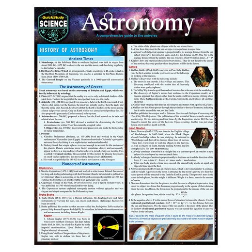 Barcharts Astronomy