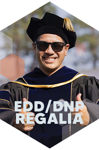 Student wearing Doctoral regalia