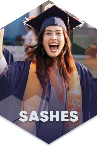 Student wearing university sash