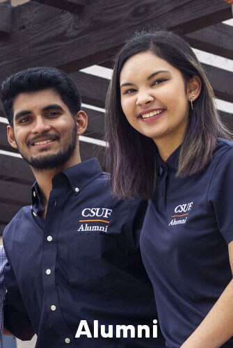 Students wearing alumni apparel