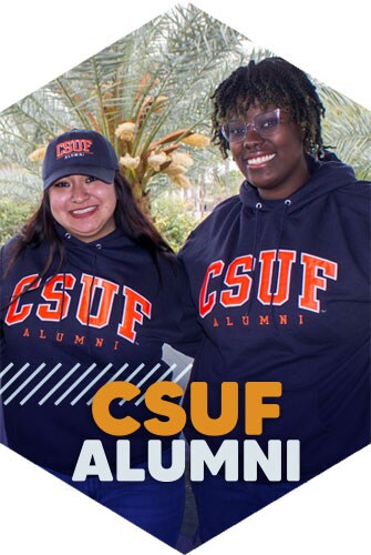 Student wearing alumni apparel