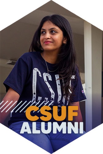 Student wearing alumni apparel