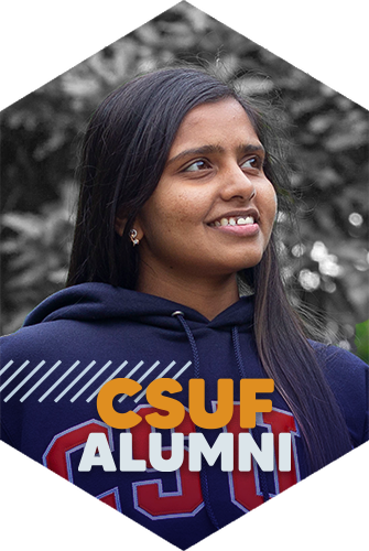 Student wearing alumni apparel